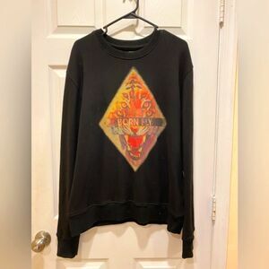 Born Fly Crowd Crewneck Sweater, sz XL, Black. NWOT